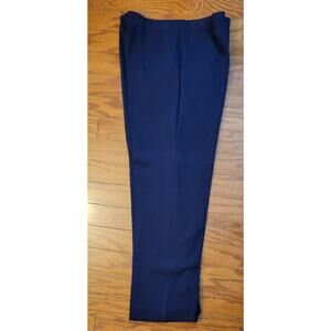 Stizzoli Women's Wool Navy Blue Elastic Waist, Pants Made in Italy Size 56IT